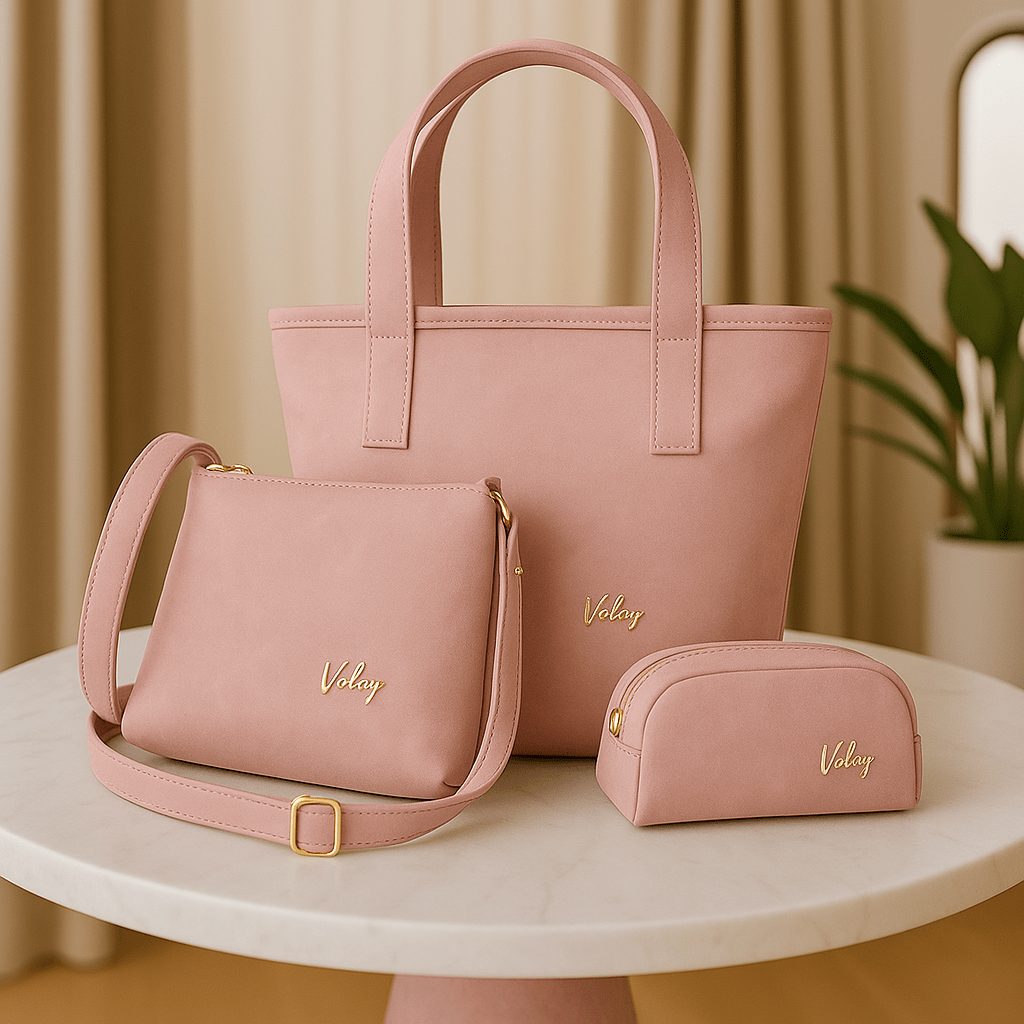Bolso Dama + Carriel + Cosmetiquera - Hecho a Mano